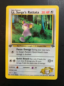 Lt. Surge's Rattata 1st Edition - 85/132 Gym Challenge JAB Games13 Lt. Surge's Rattata 1st Edition - 85/132 Gym Challenge JAB Games13