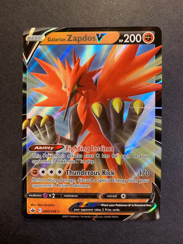 Galarian Zapdos V - 080/198 Ultra Rare - Chilling Reign