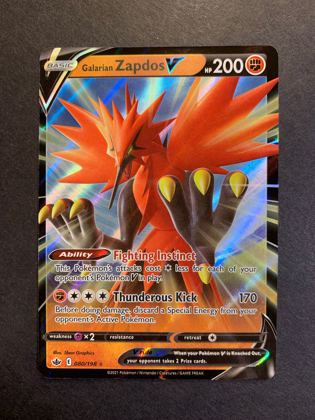 Pokemon Card Galarian Moltres V 097/198 Chilling Reign Set - Ultra