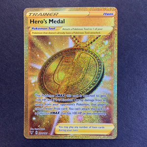 Hero's Medal - 201/185 Gold Full Art Secret Rare Trainer - Vivid Volta JAB Games13 Hero's Medal - 201/185 Gold Full Art Secret Rare Trainer - Vivid Volta JAB Games13
