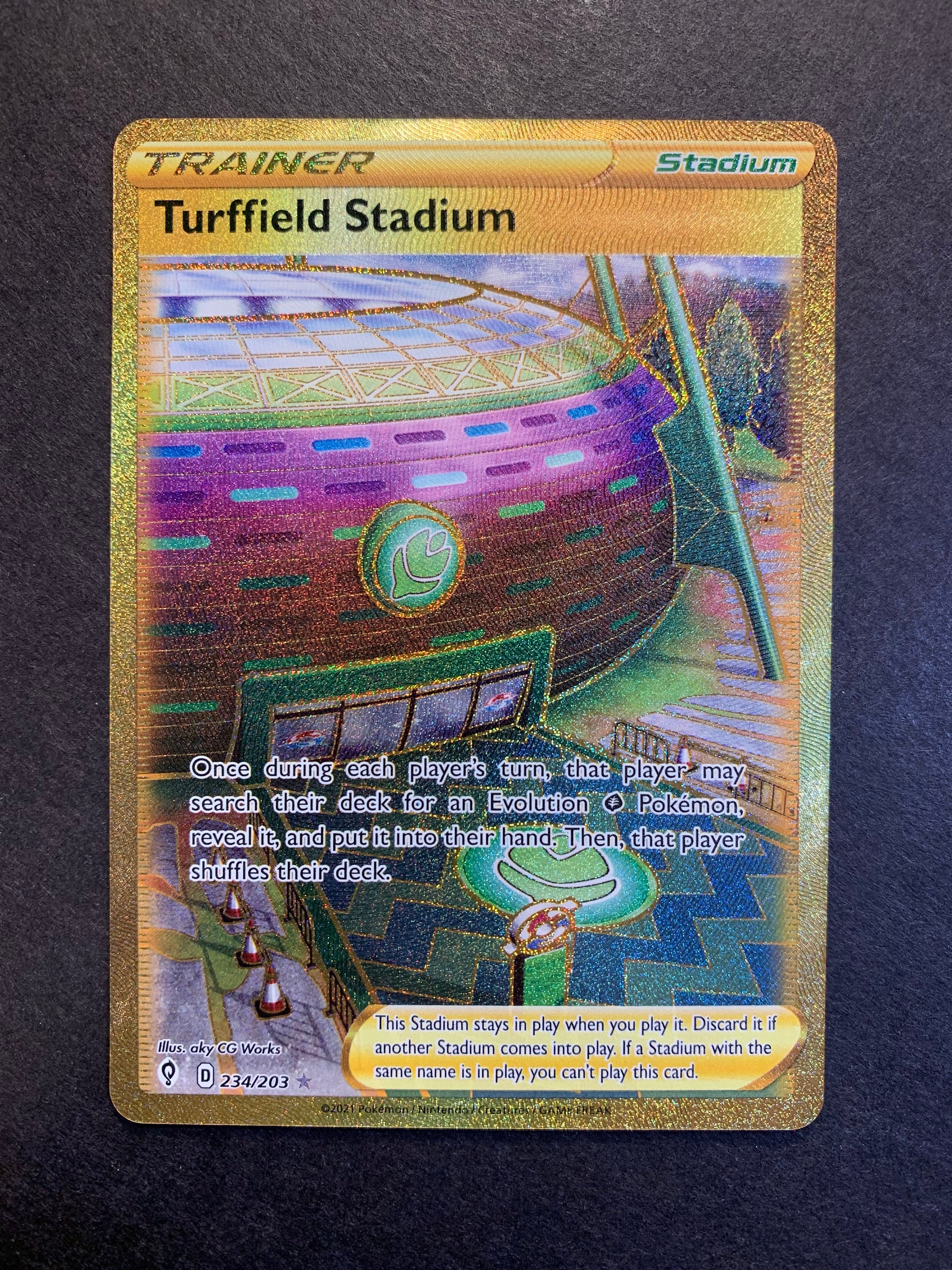 Turffield Stadium - 234/203 Gold Full Art Secret Rare Trainer