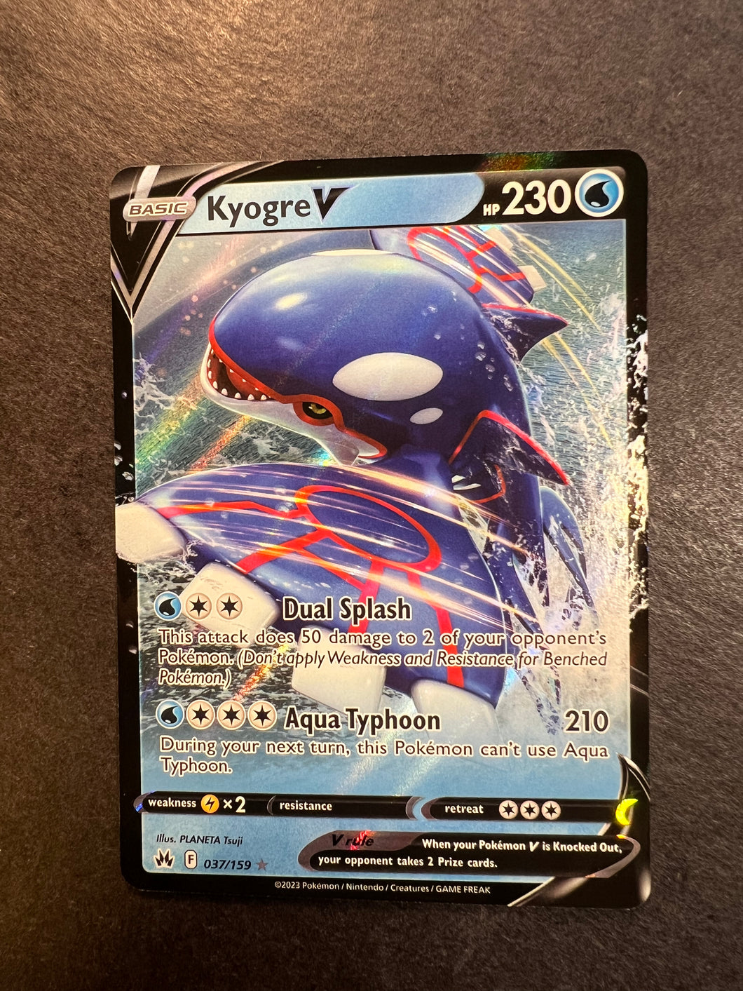 Kyogre V - 037/159 Ultra Rare - Crown Zenith JAB Games13 Kyogre V - 037/159 Ultra Rare - Crown Zenith JAB Games13