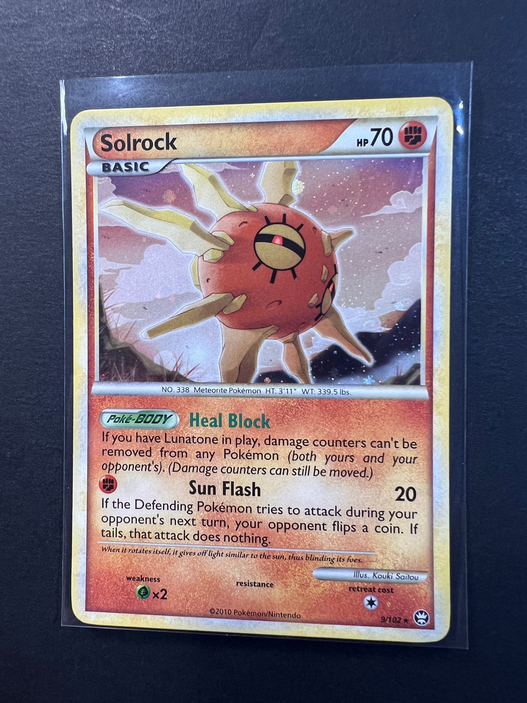 Solrock - 9/102 Holo Rare - HGSS Triumphant