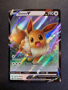 Mavin  Pokemon EVOLI V Eevee SWSH 065 Gold Steel Metal Custom Card