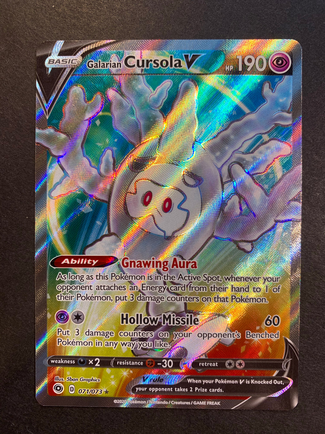 Pokemon Champion's Path Ultra Rare Galarian Cursola V #71