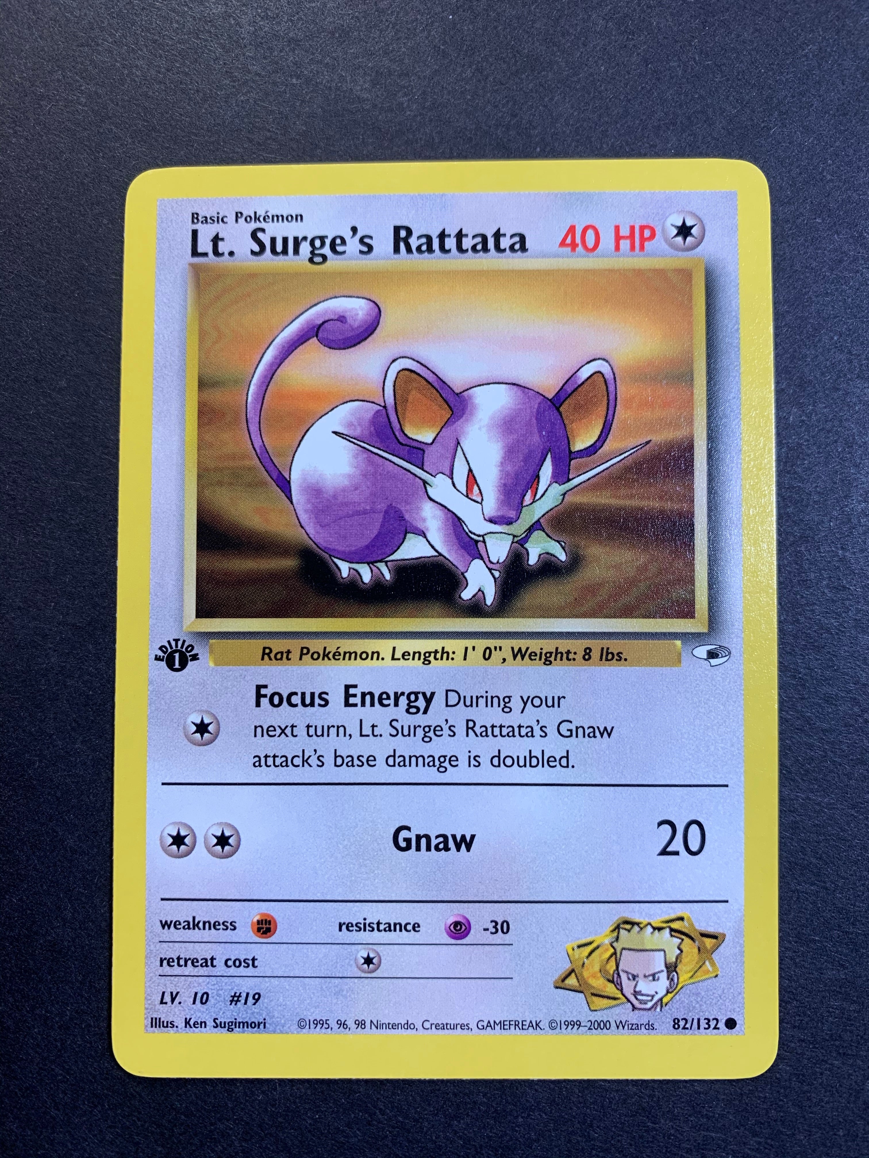 Lt. Surge's Rattata 1st Edition