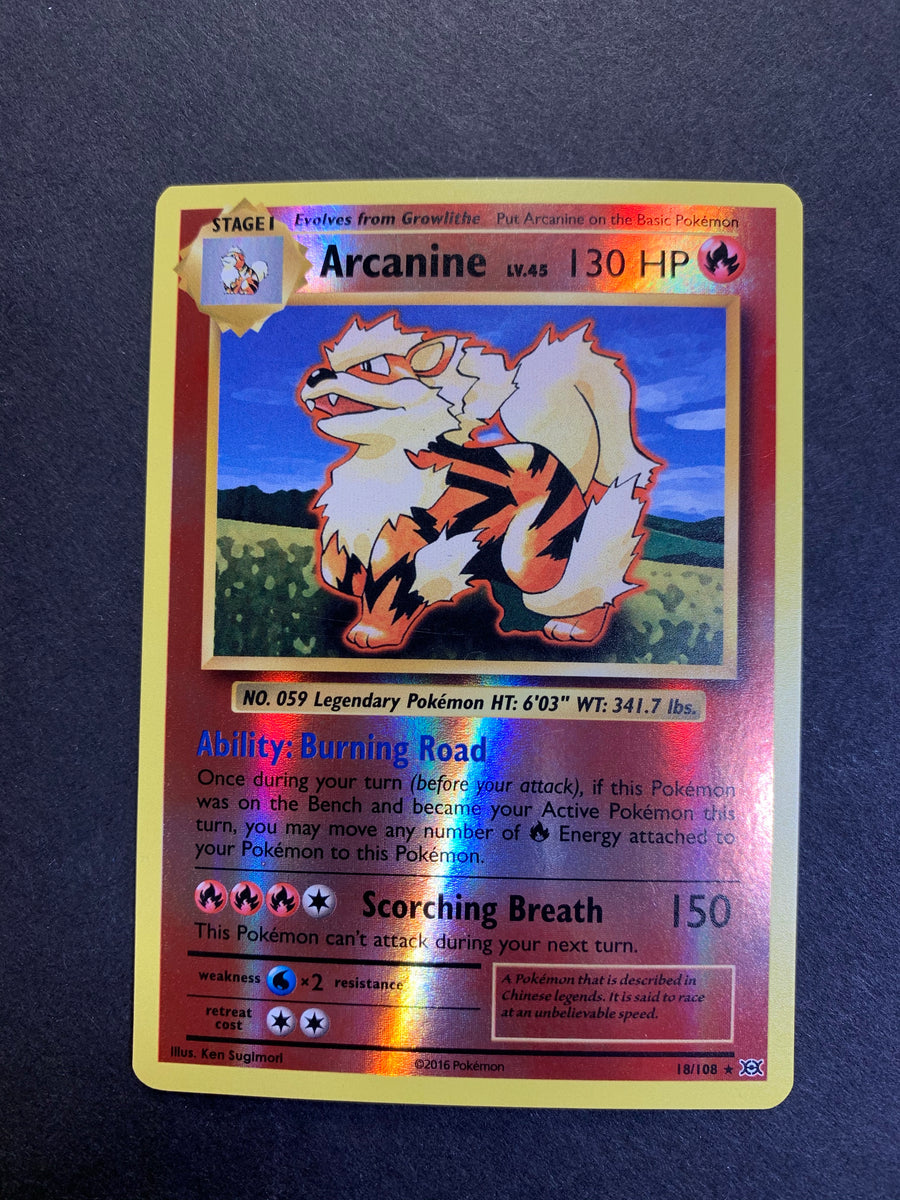 Arcanine - 18/108 Reverse Holo Rare - XY Evolutions – JAB Games13