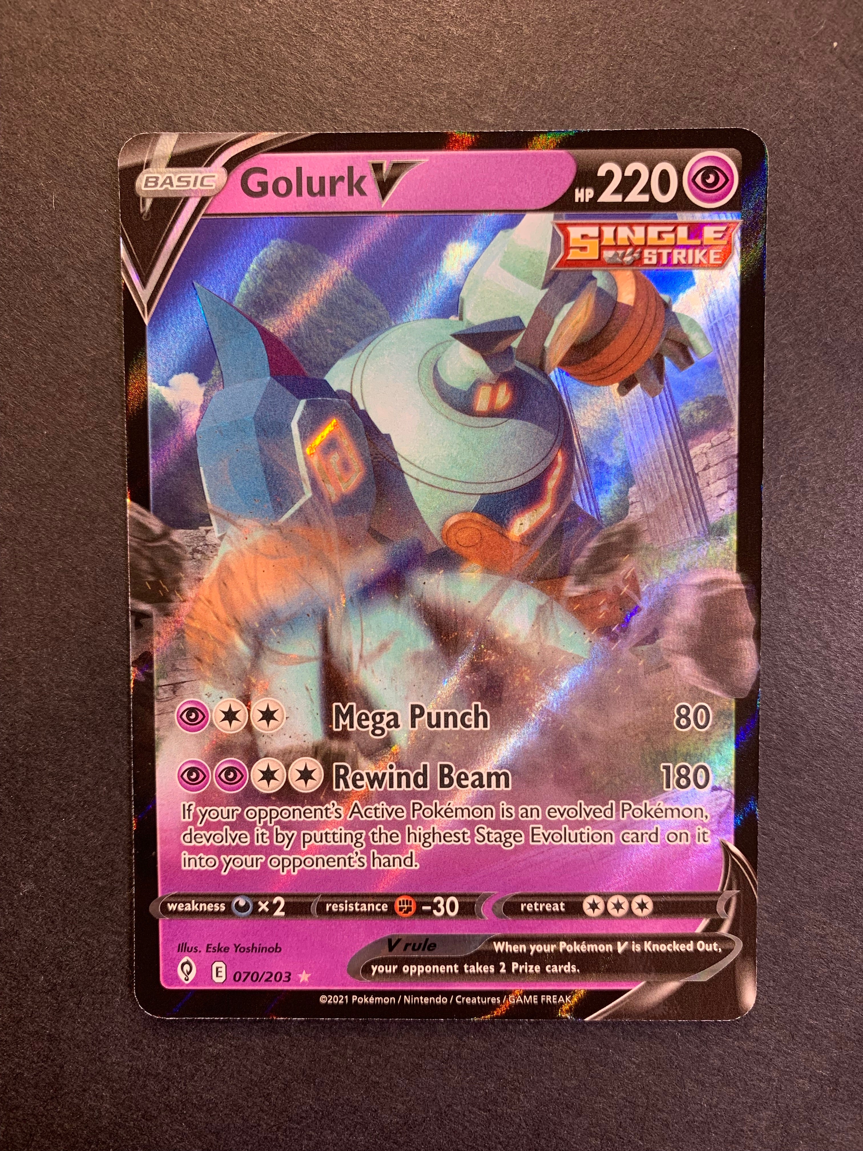 Golurk V - 070/203 Ultra Rare - Evolving Skies  JAB Games13