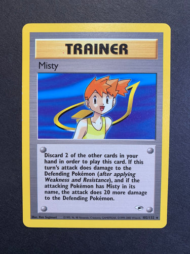 Misty - 102/132 Non-Holo Rare Trainer - Gym Heroes Set