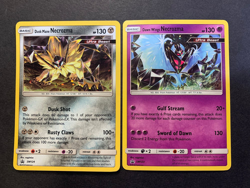 Dusk Mane Necrozma & Dawn Wings Necrozma - SM124 & SM123 Holo Rare Promo