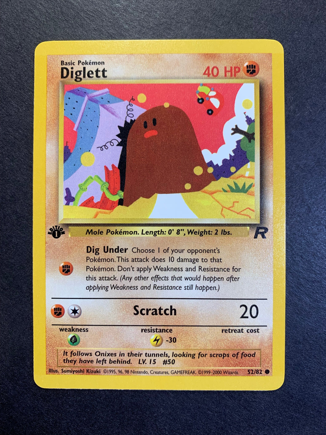 Pokemon Single Card TEAM ROCKET (1ST Edition) - 52/82 : Diglett Pokemon Single Card TEAM ROCKET (1ST Edition) - 52/82 : Diglett