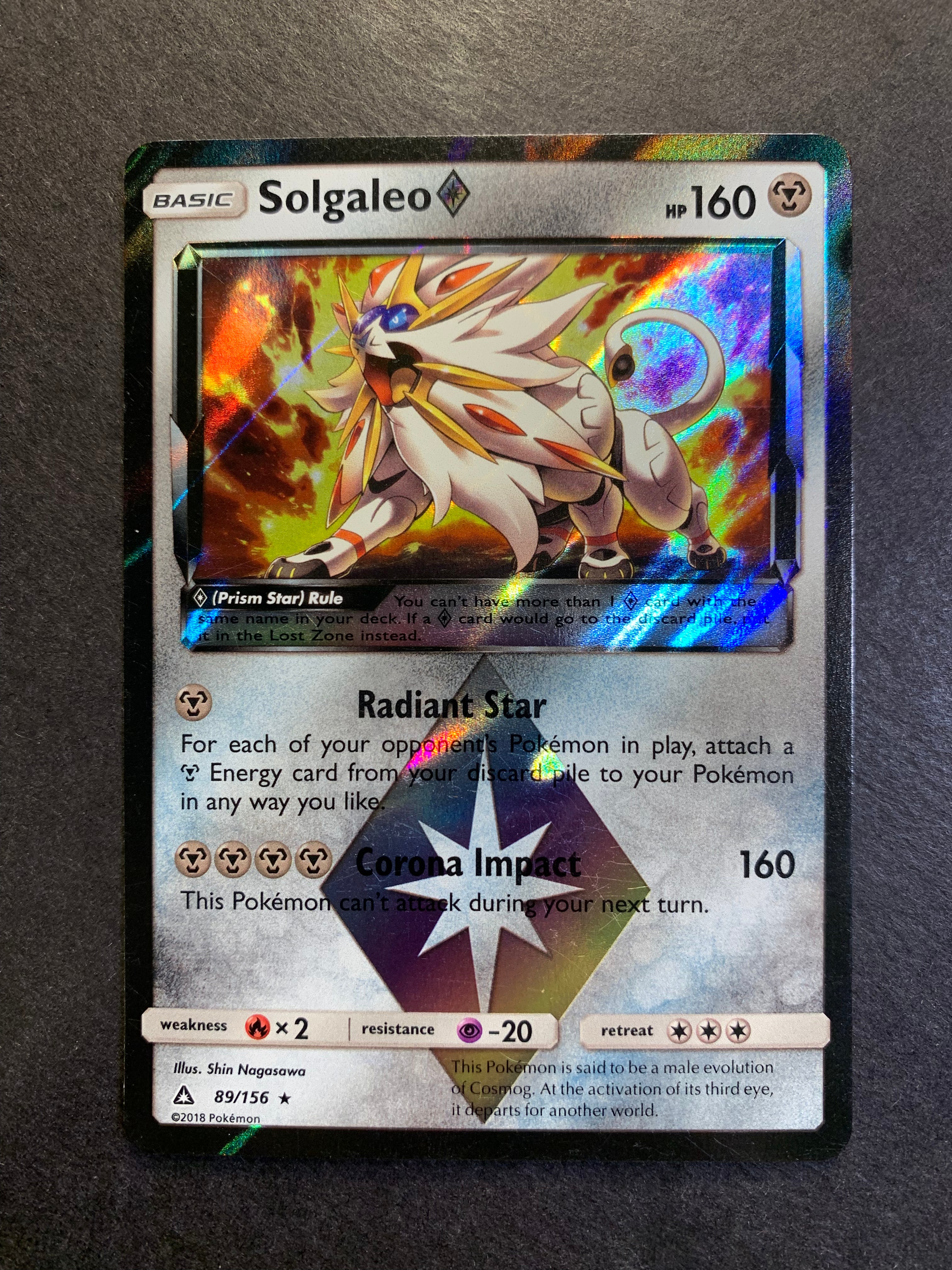 Solgaleo Prism - 89/156 - Holo Rare - Sun & Moon: Ultra Prism Solgaleo Prism - 89/156 - Holo Rare - Sun & Moon: Ultra Prism