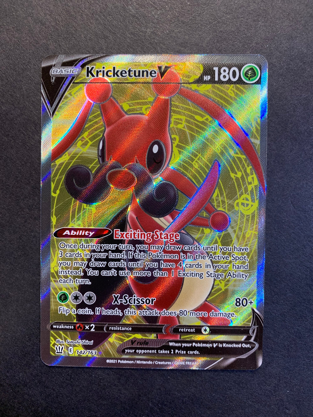 Kricketune V (Full Art) 142 - Holofoil SWSH05 Battle Styles