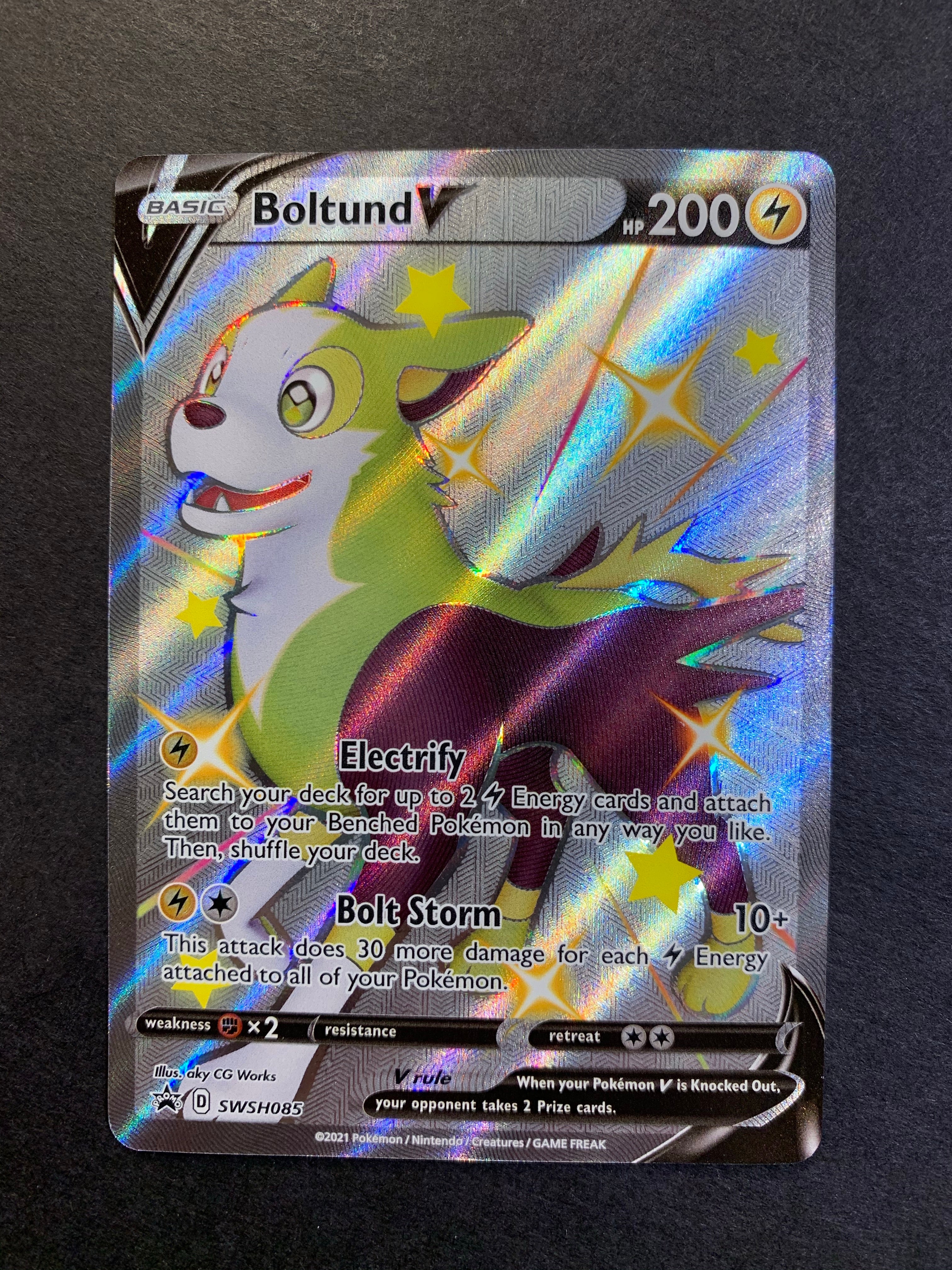 Pokemon TCG SWSH085 Boltund V Black Star Promo Card Pokemon TCG SWSH085 Boltund V Black Star Promo Card