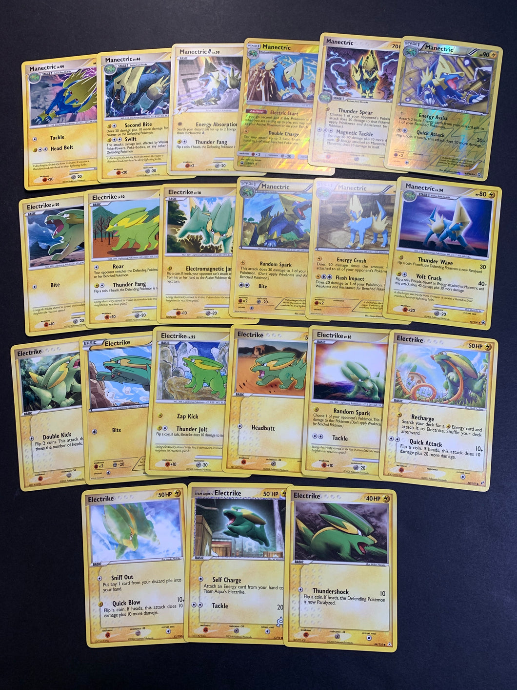 Pokemon Electrike & Manectric Card Lot - 21 Cards - Vintage Collection JAB Games13 Pokemon Electrike & Manectric Card Lot - 21 Cards - Vintage Collection JAB Games13