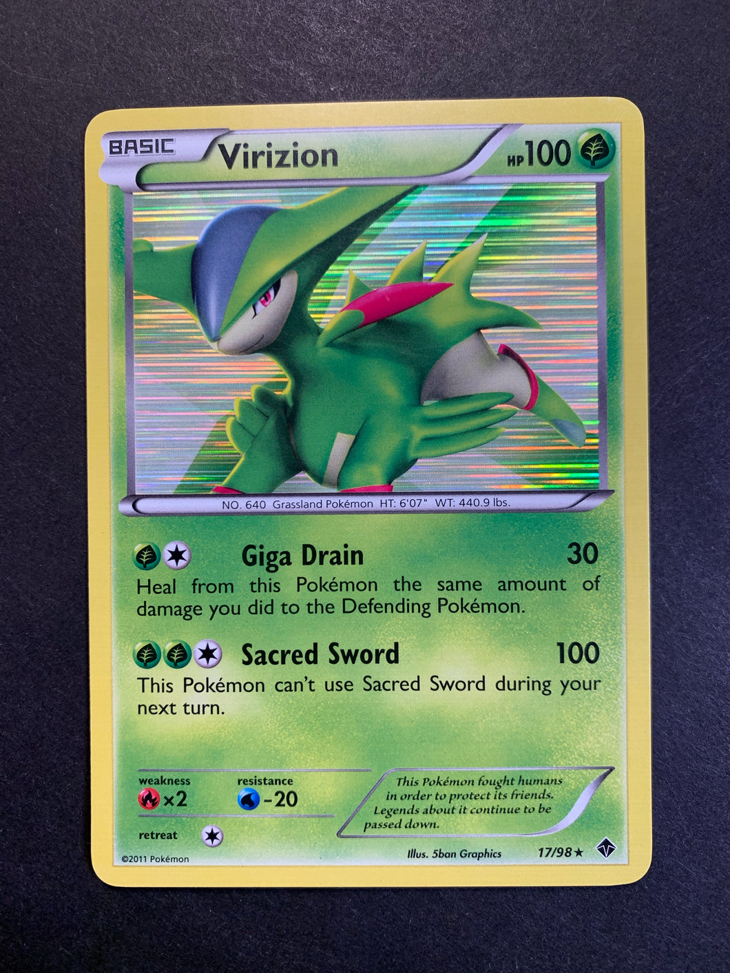 Virizion - 17/98 Holo Rare - Emerging Powers JAB Games13 Virizion - 17/98 Holo Rare - Emerging Powers JAB Games13