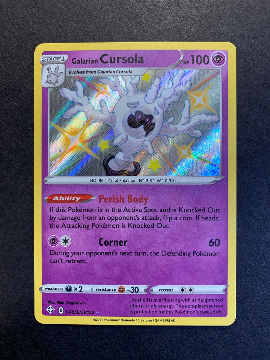 Galarian Cursola - SV050/SV122 Shiny Holo Rare - Shining Fates