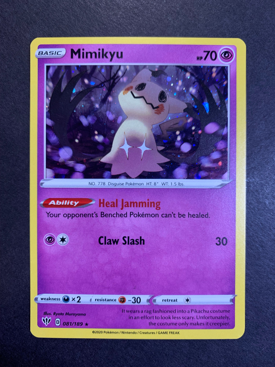 Mimikyu - 081/189 Cosmo Holo Rare Promo Mimikyu - 081/189 Cosmo Holo Rare Promo