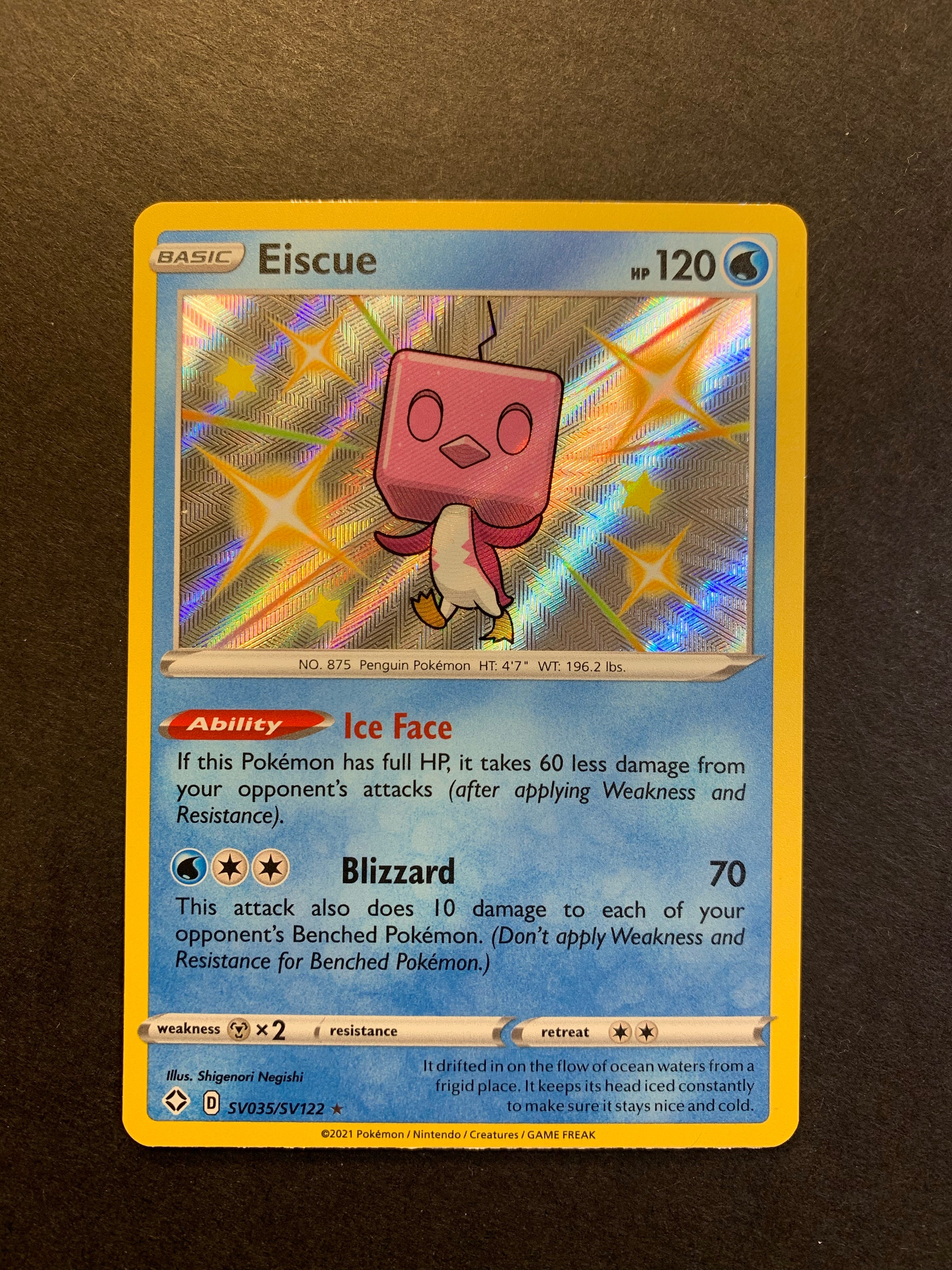 Eiscue - SV035/SV122 Shiny Holo Rare - Shining Fates Eiscue - SV035/SV122 Shiny Holo Rare - Shining Fates