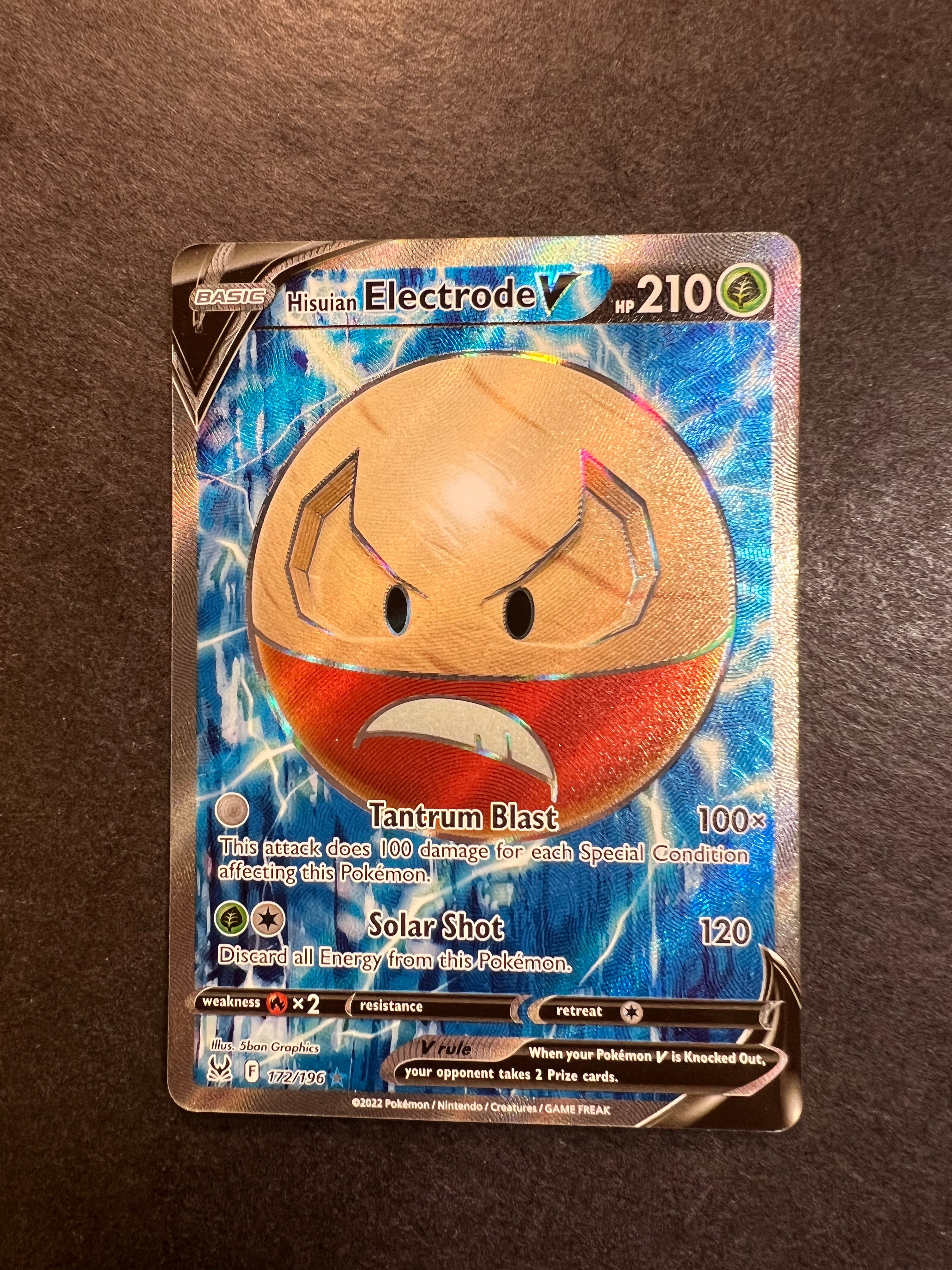 Hisuian Electrode V - 172/196 Full Art Ultra Rare - Lost Origin JAB Games13 Hisuian Electrode V - 172/196 Full Art Ultra Rare - Lost Origin JAB Games13