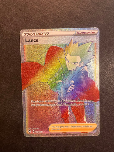 Lance - 206/195 Hyper Secret Rainbow Rare Trainer - Silver Tempest