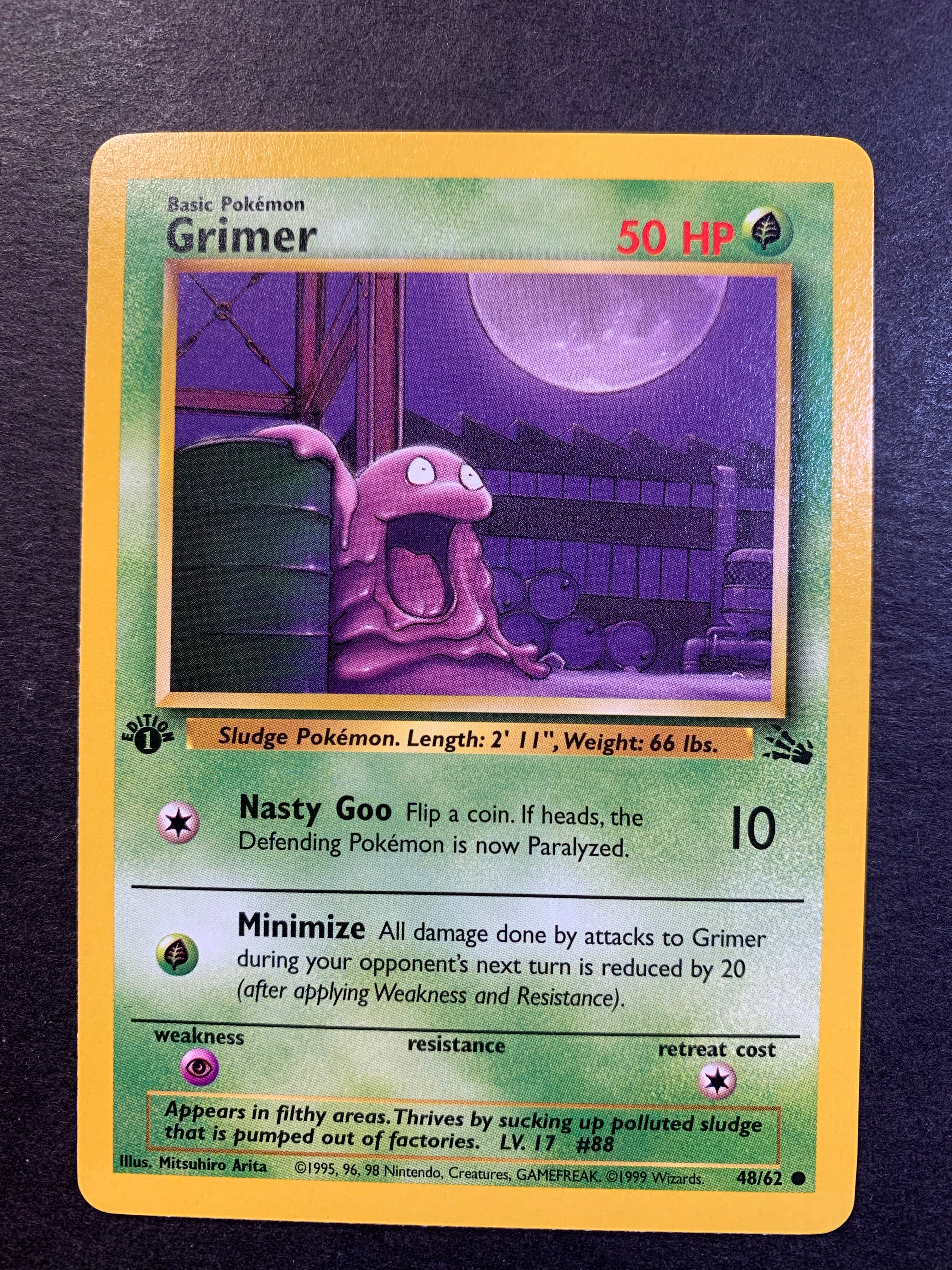 Grimer (48/62) [Fossil 1st Edition] Heavily Played 1st Edition Normal