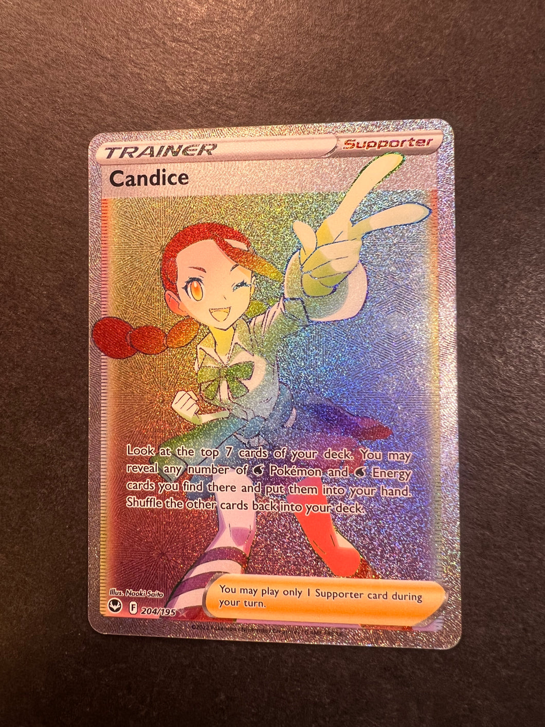 Candice - 204/195 Hyper Secret Rainbow Rare Trainer - Silver Tempest