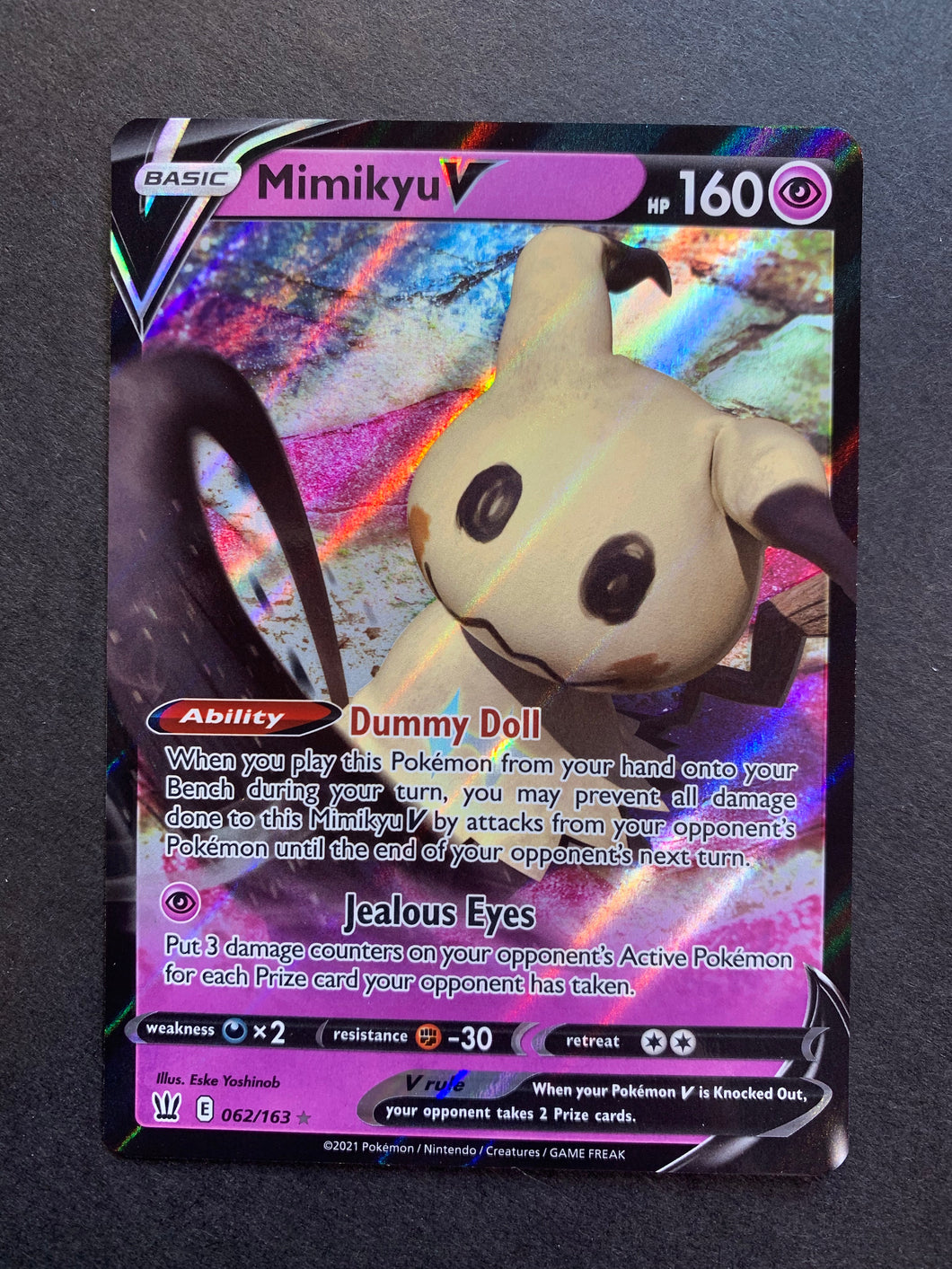 Mimikyu V - 062/163 Ultra Rare - Battle Styles JAB Games13 Mimikyu V - 062/163 Ultra Rare - Battle Styles JAB Games13