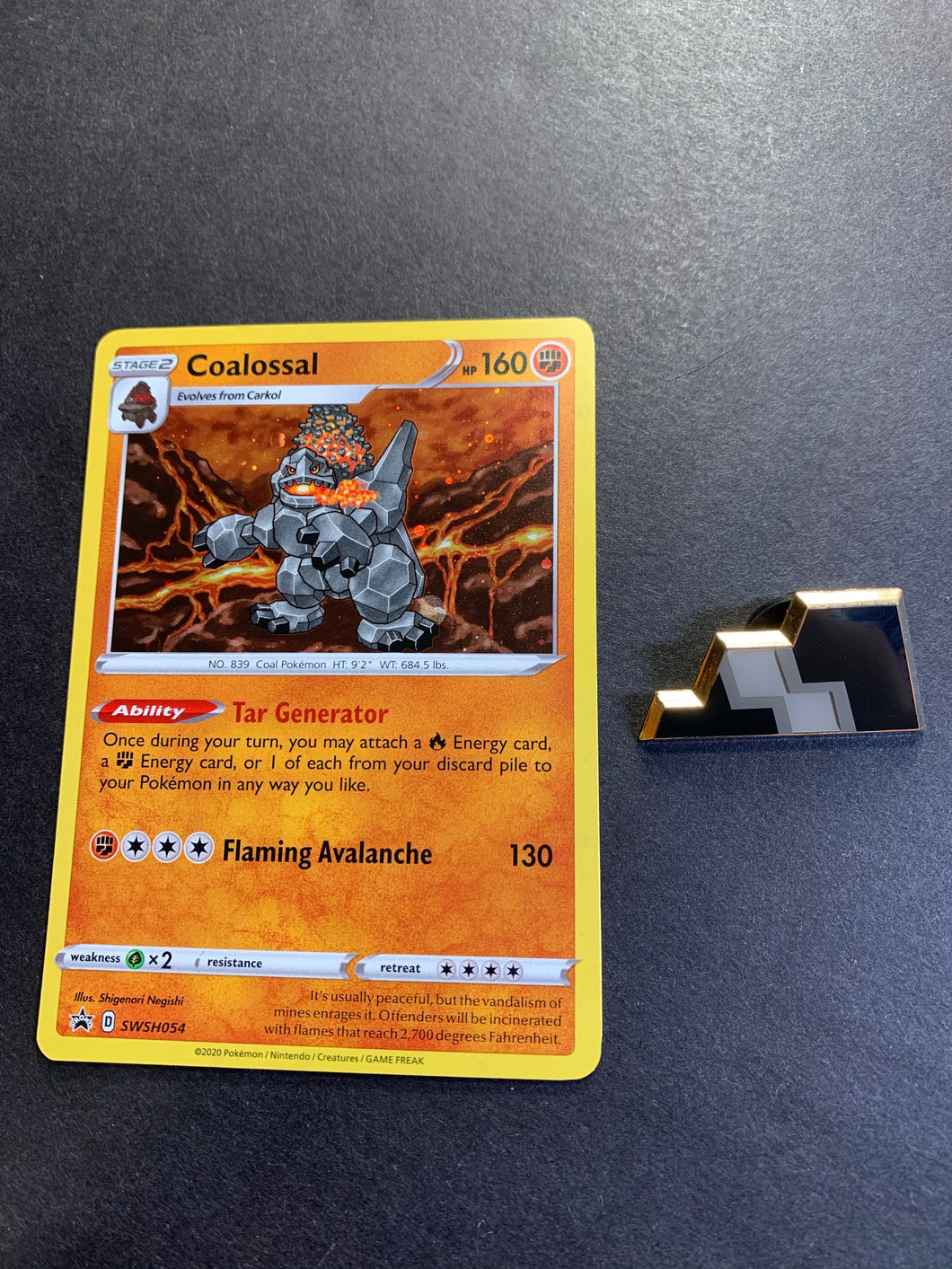 coalossal pokemon card Coalossal & Pin - SWSH054 Holo Rare Promo & Official Pin