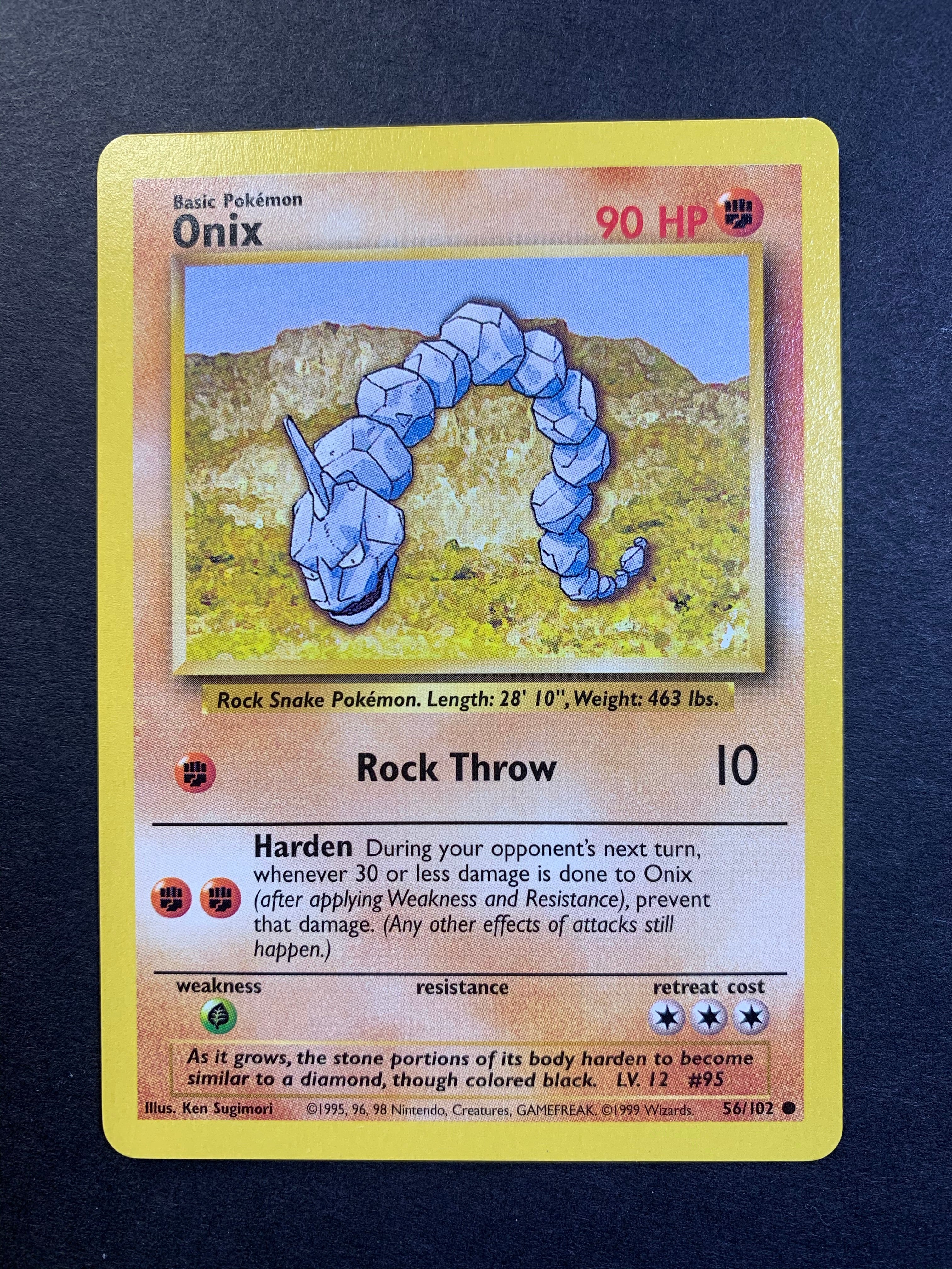 Mavin  Onix Shiny Pokemon Trading Card Base Set 2 Rare 84/130 Holo