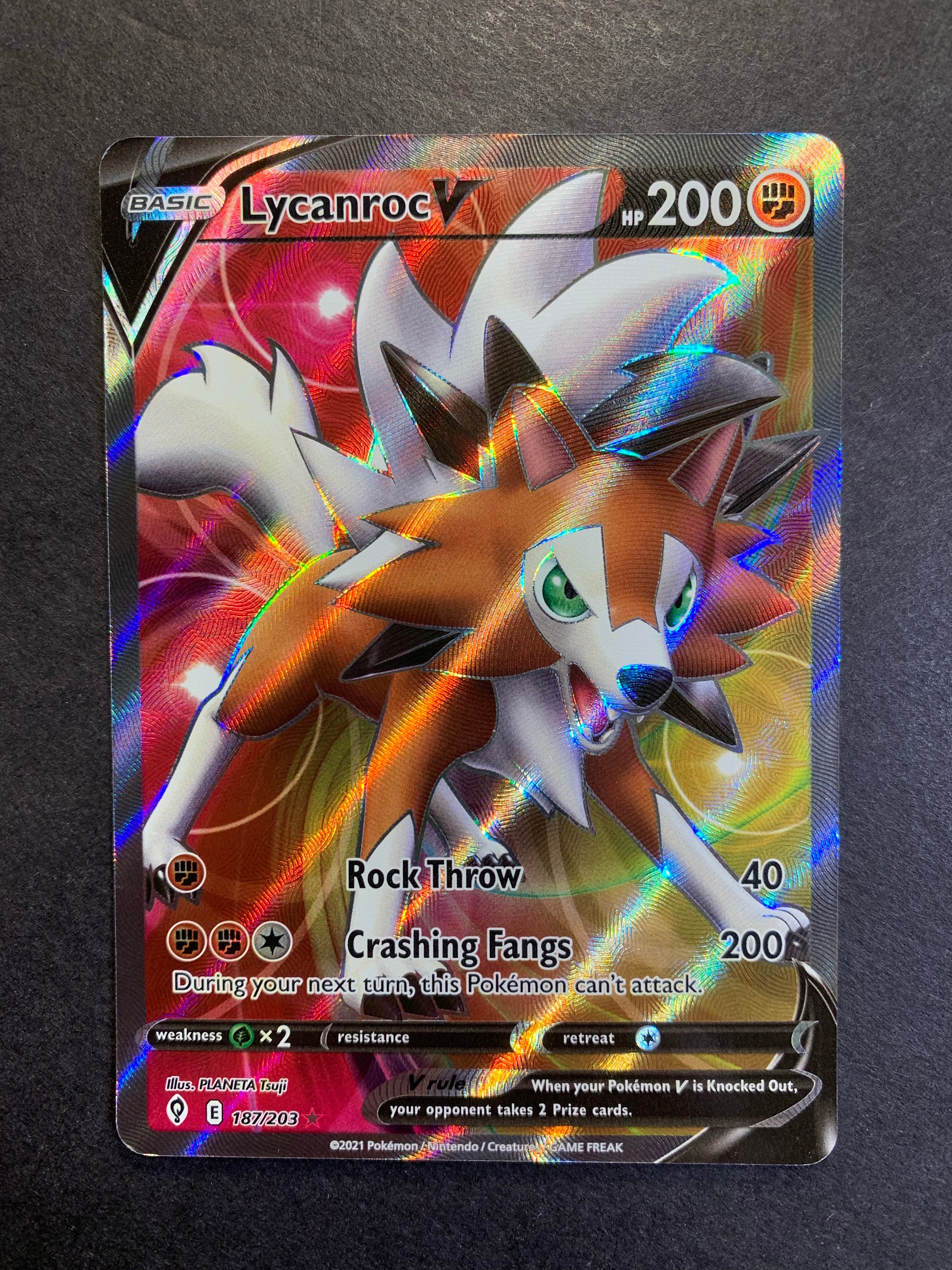 Lycanroc V - 187/203 Full Art Ultra Rare - Evolving Skies – JAB