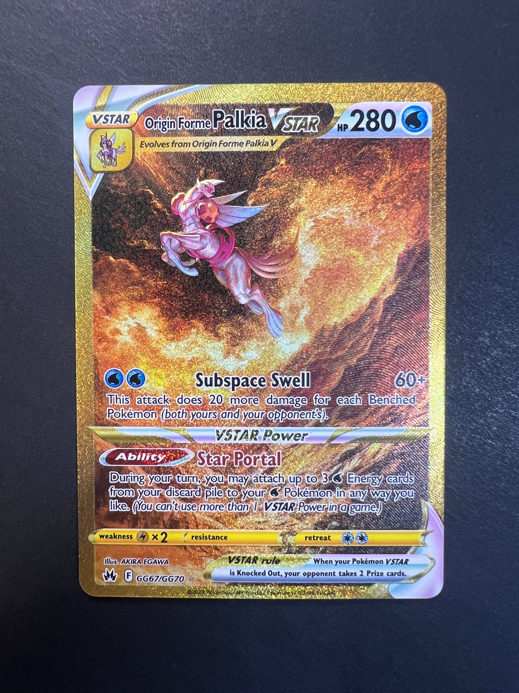 gold palkia pokemon card Origin Forme Palkia VStar - GG67/GG70 Gold Full Art Ultra Rare