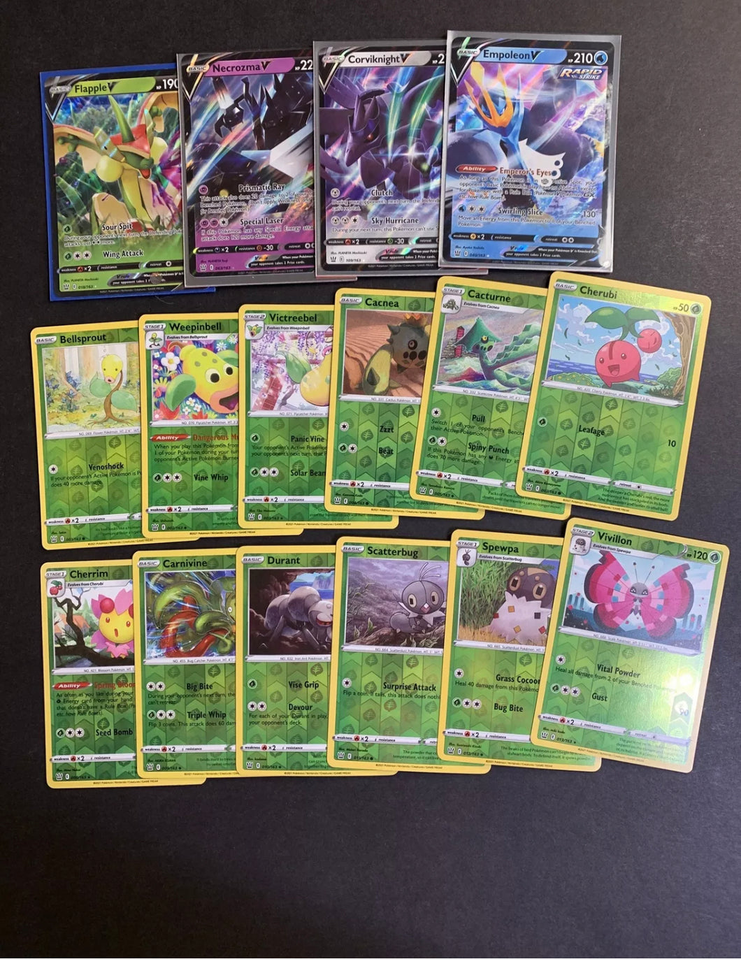 Pokemon Battle Styles Complete Reverse Holo Set - 123 Cards + 4 Ultra Rare V