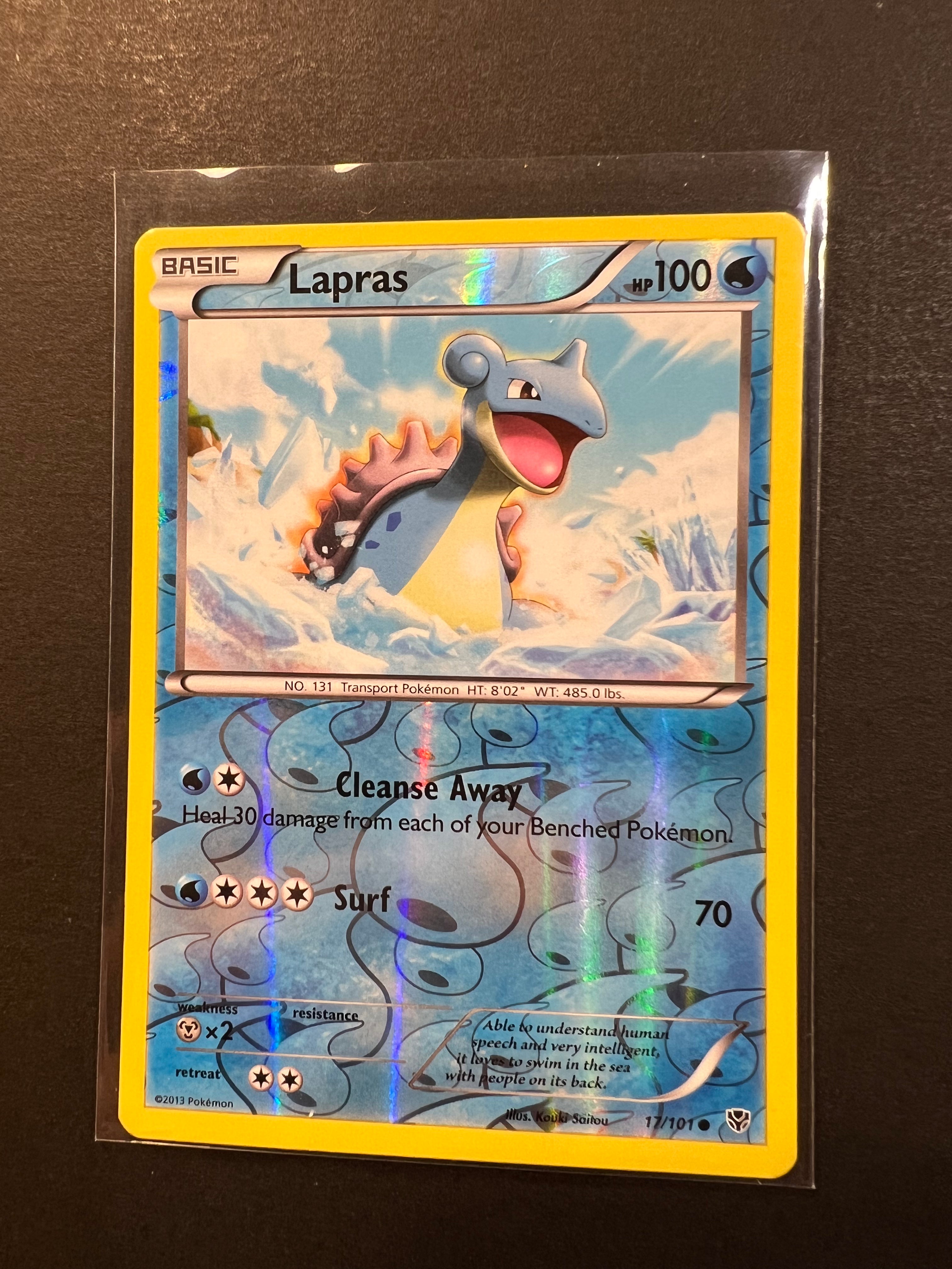 custom holographic trading cards Lapras - 17/101 Reverse Holo