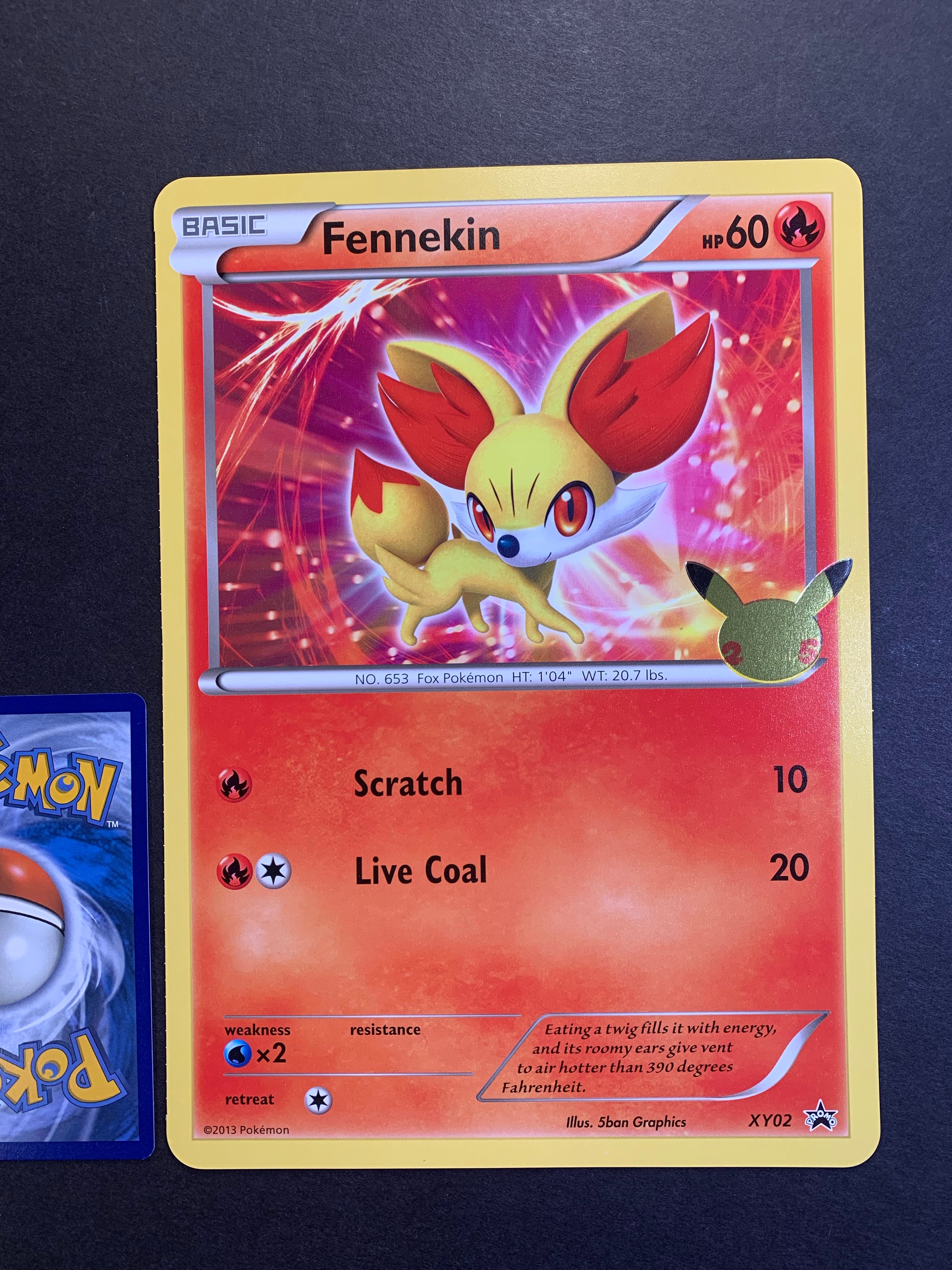 Pokemon Jumbo Fennekin Card - XY02 - 25th Anniversary Promo Pokemon Jumbo Fennekin Card - XY02 - 25th Anniversary Promo
