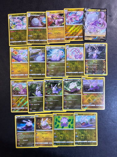 Pokemon Goomy, Sliggoo and Goodra V Card Lot - 19 Cards - Holo Rare and Vintage!