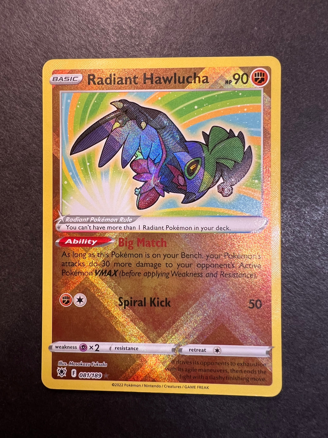 Radiant Hawlucha Astral Radiance 081/189, NM Pokemon Card Radiant Hawlucha Astral Radiance 081/189, NM Pokemon Card