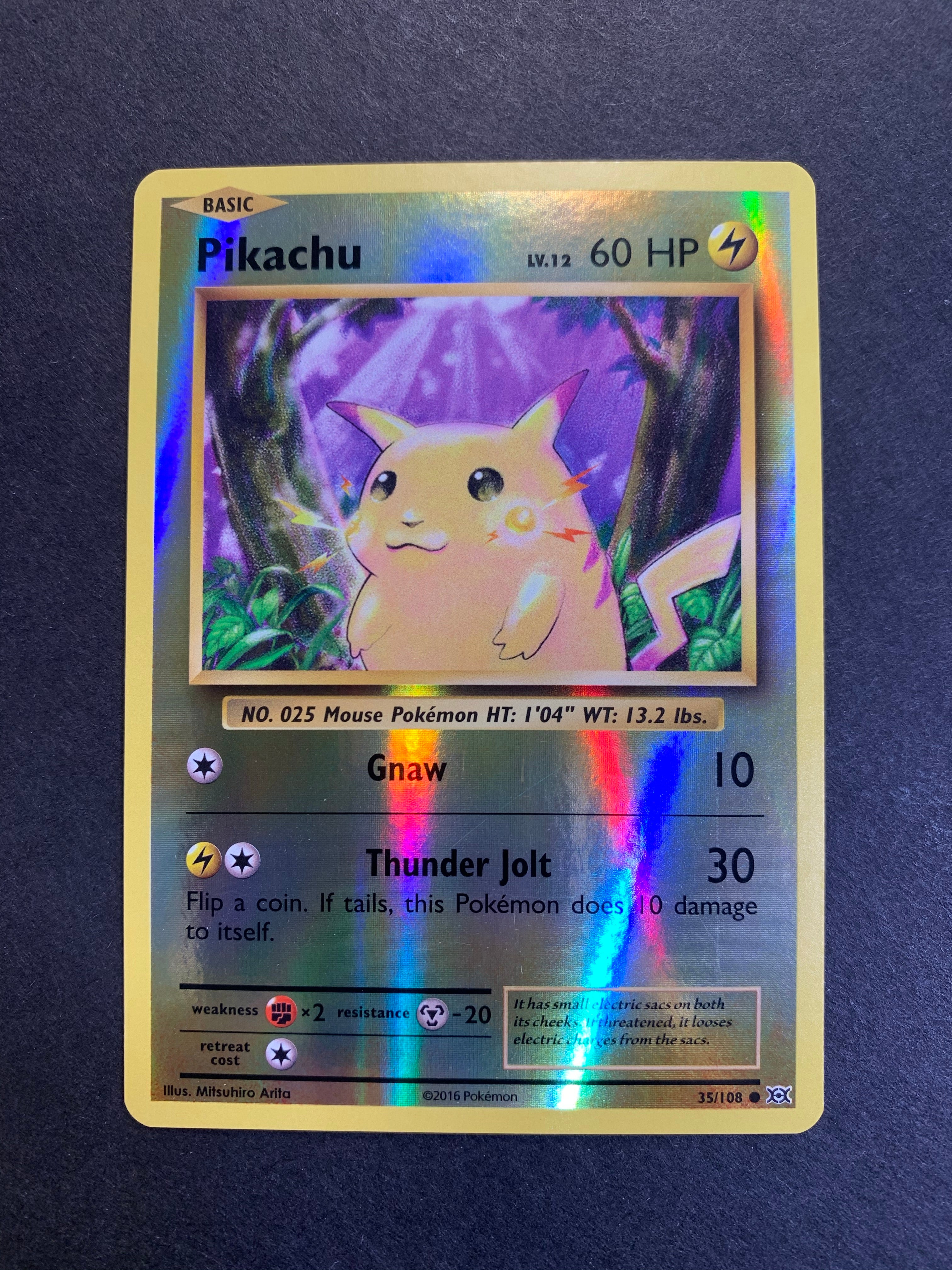 pikachu pokemon card 35/108 XY Evolutions 2016 Common Fx2 / M Sold at Auction: Graded NM-MT+