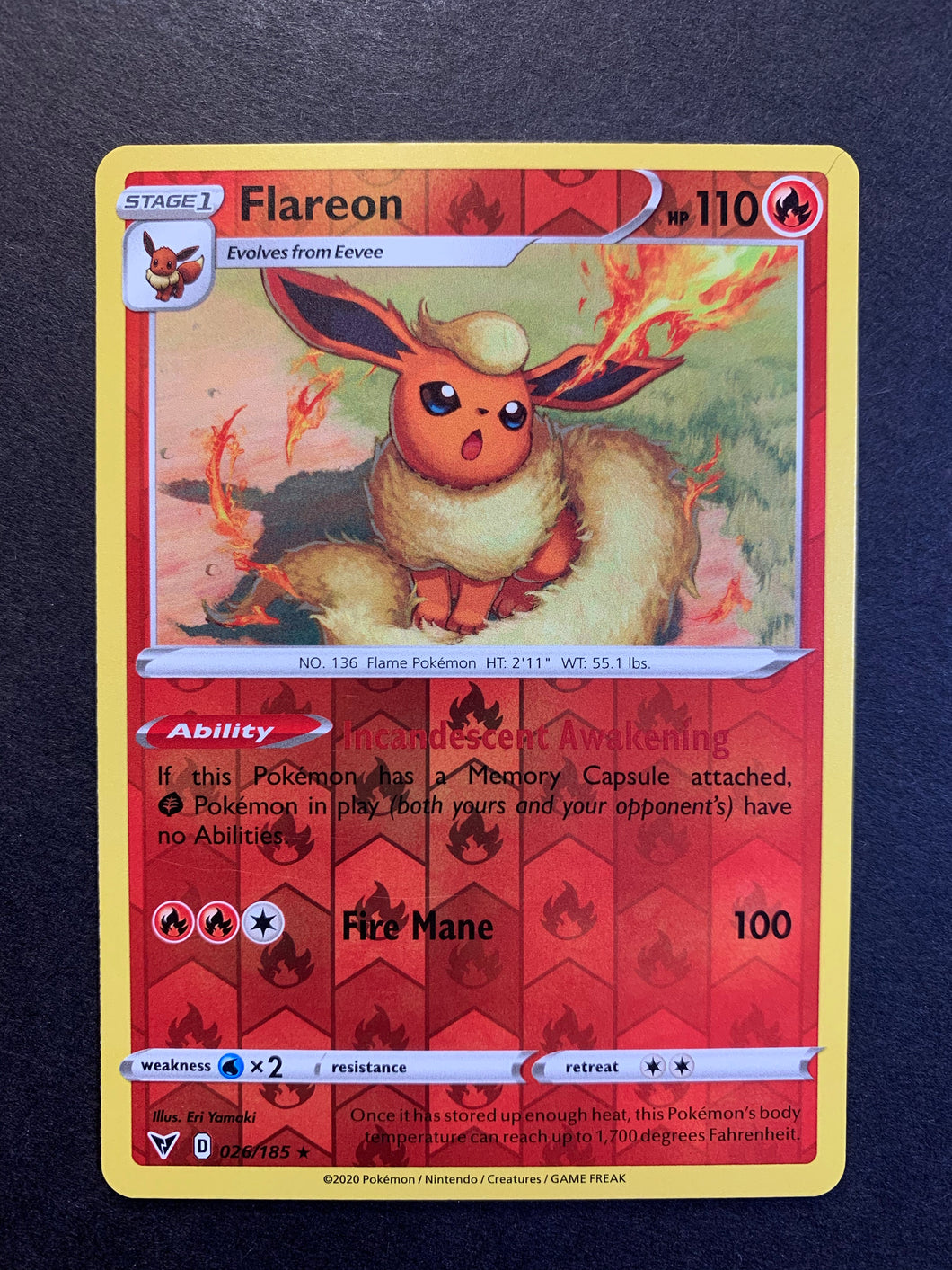 Pokemon Vivid Voltage Flareon #26 Pokemon Vivid Voltage Flareon #26