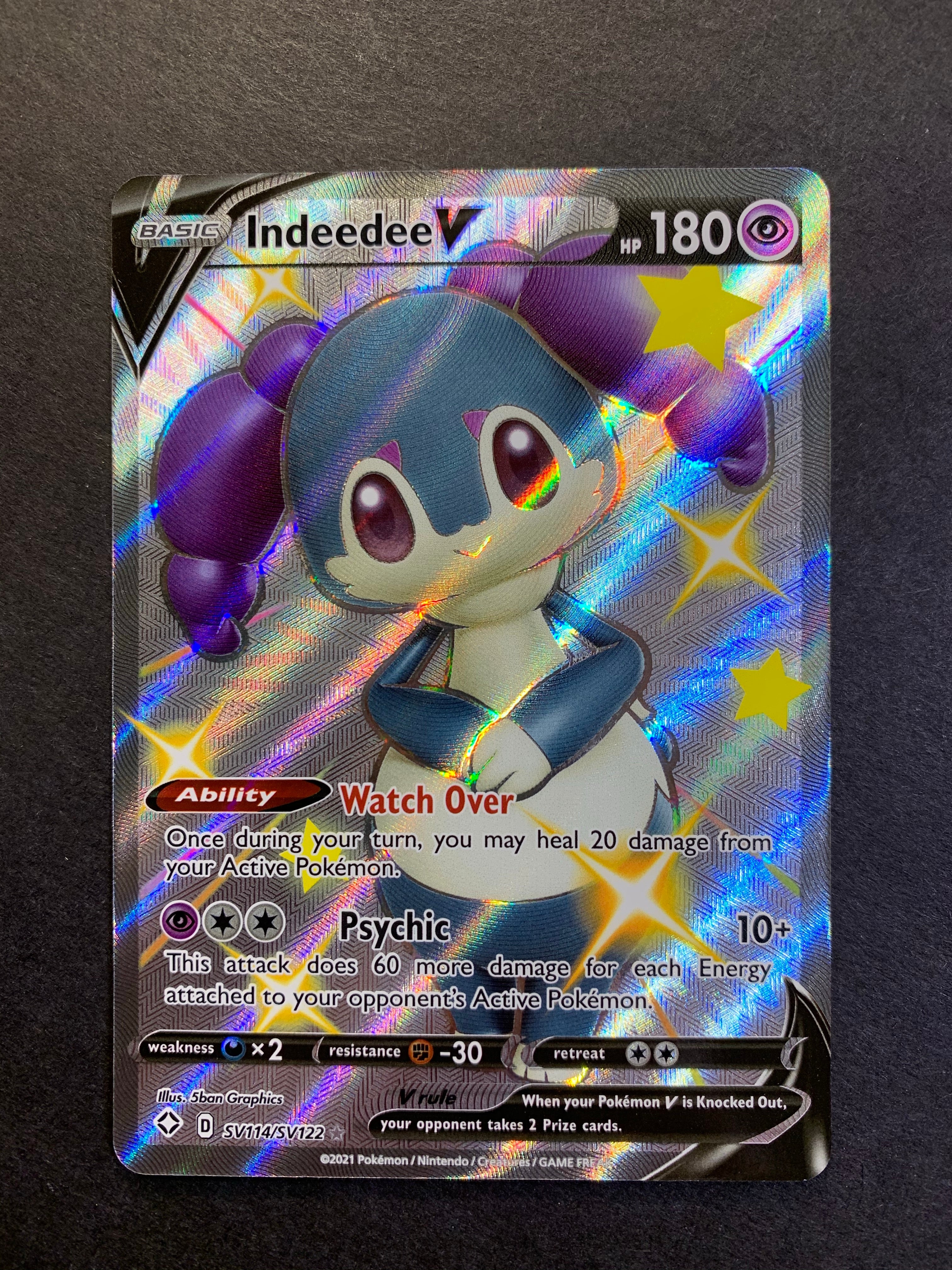 Indeedee V - SV114/SV122 Shiny Full Art Ultra Rare - Shining Fates JAB Games13 Indeedee V - SV114/SV122 Shiny Full Art Ultra Rare - Shining Fates JAB Games13