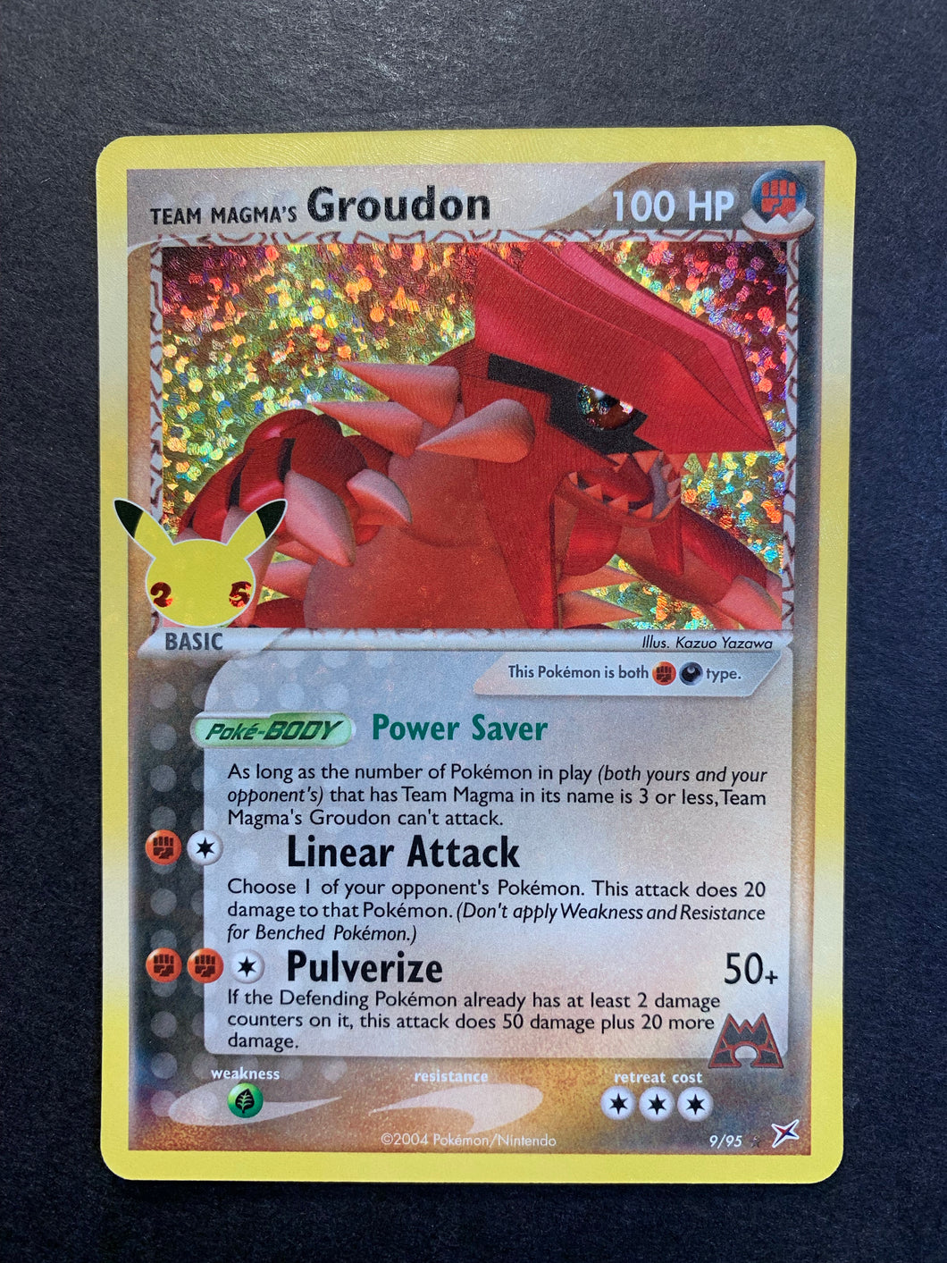 rare groudon card Pokemon Celebrations Team Magma's Groudon 9/95 Classic Collection Holo Card