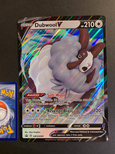 Pokemon Jumbo Dubwool V Card - SWSH049 Ultra Rare Promo