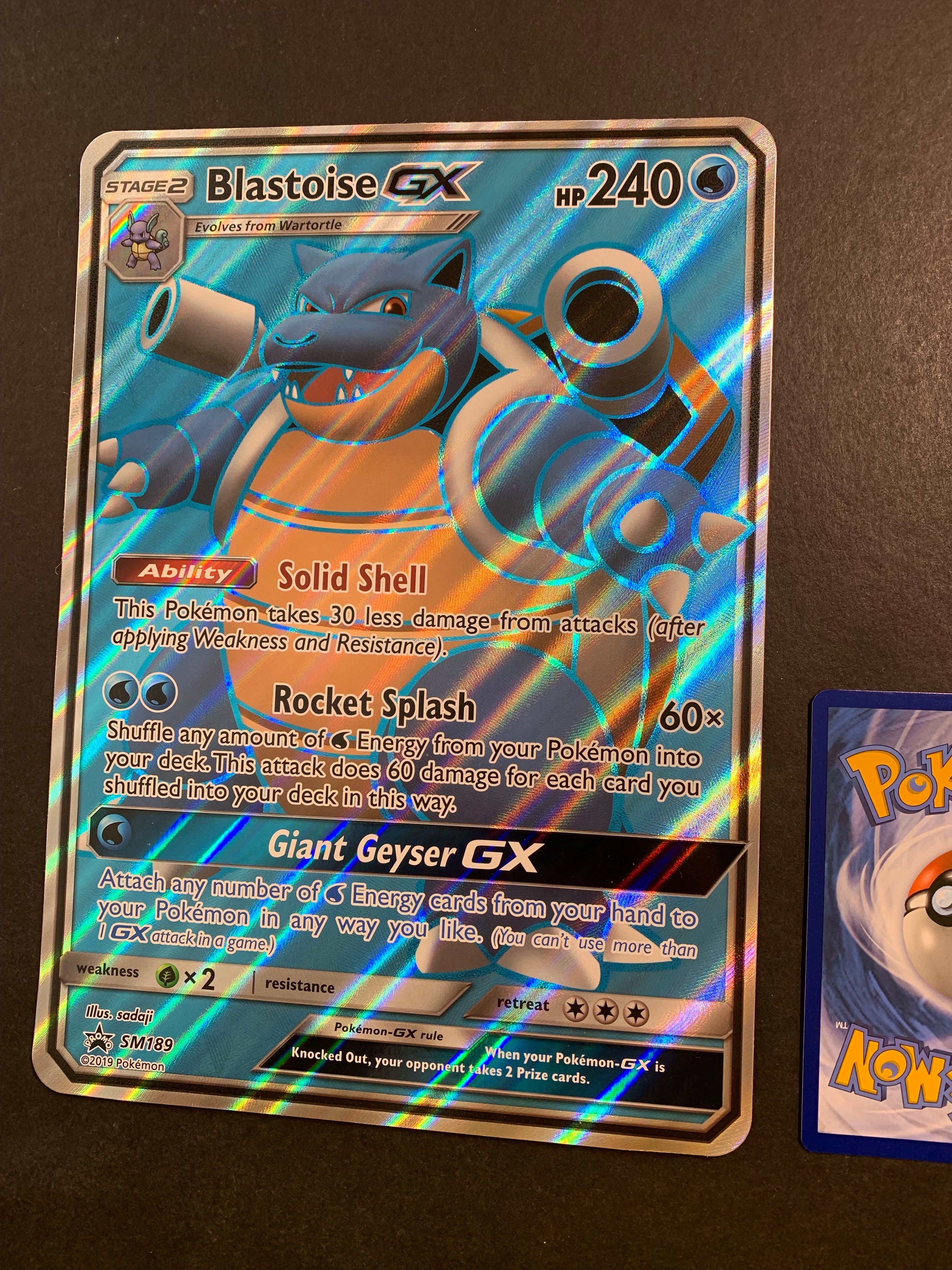 Pokemon Jumbo Blastoise GX - SM189 Full Art Ultra Rare Promo Pokemon Jumbo Blastoise GX - SM189 Full Art Ultra Rare Promo