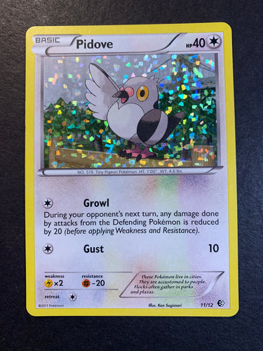 Pokemon Pidove - 11/12 “Shattered” Holo Promo - McDonald’s 2011 Set