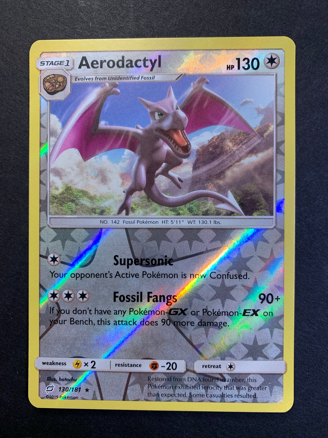 Aerodactyl - 130/181 Reverse Holo Rare - Team Up Set