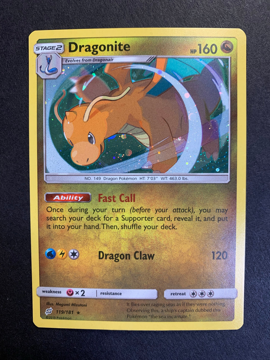 Dragonite - 119/181 Cosmos Holo Rare Promo - Team Up Set JAB Games13 Dragonite - 119/181 Cosmos Holo Rare Promo - Team Up Set JAB Games13