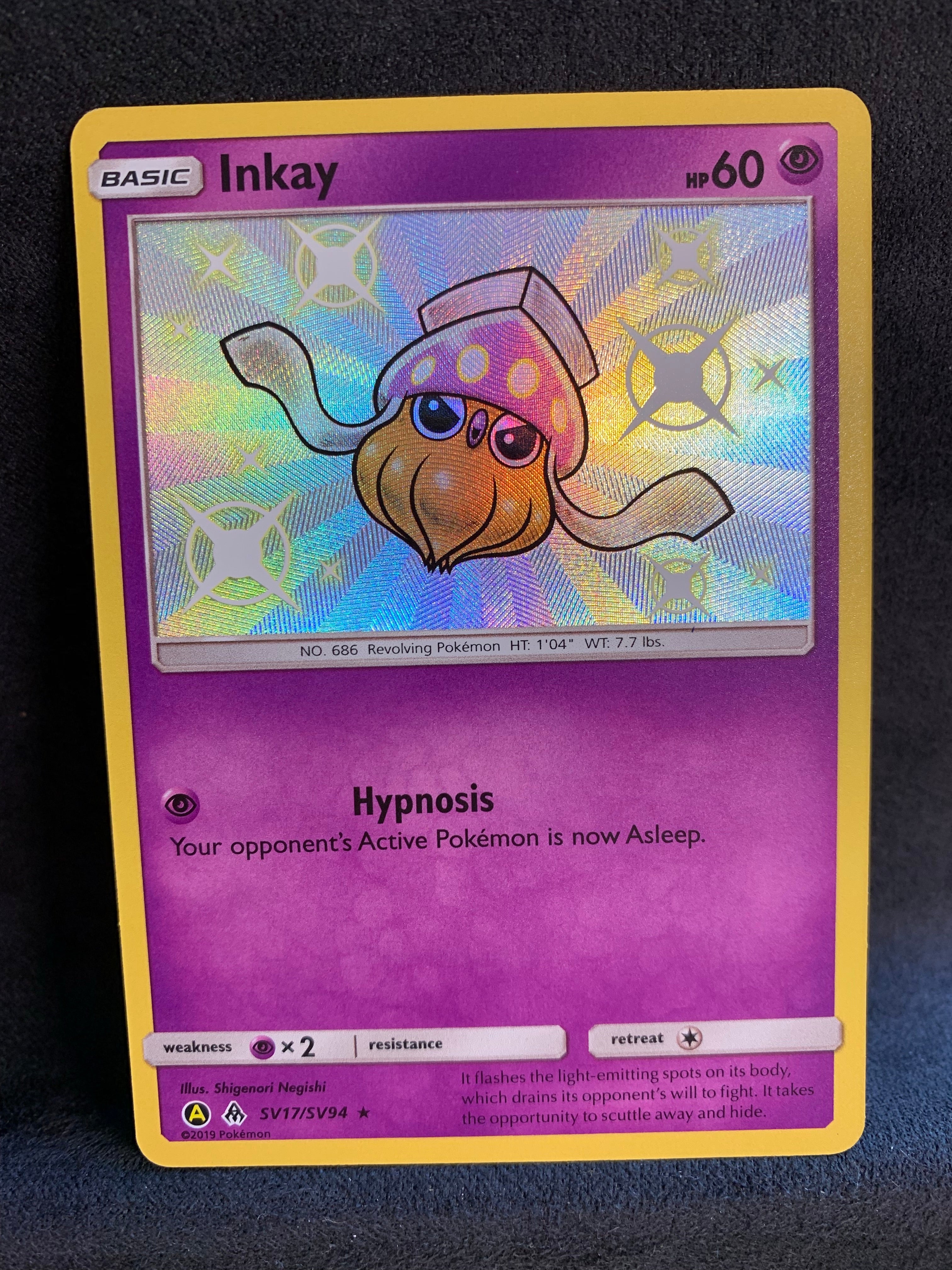 Pokemon Trading Card Game Hidden Fates Shiny Rare Inkay SV17 Pokemon Trading Card Game Hidden Fates Shiny Rare Inkay SV17