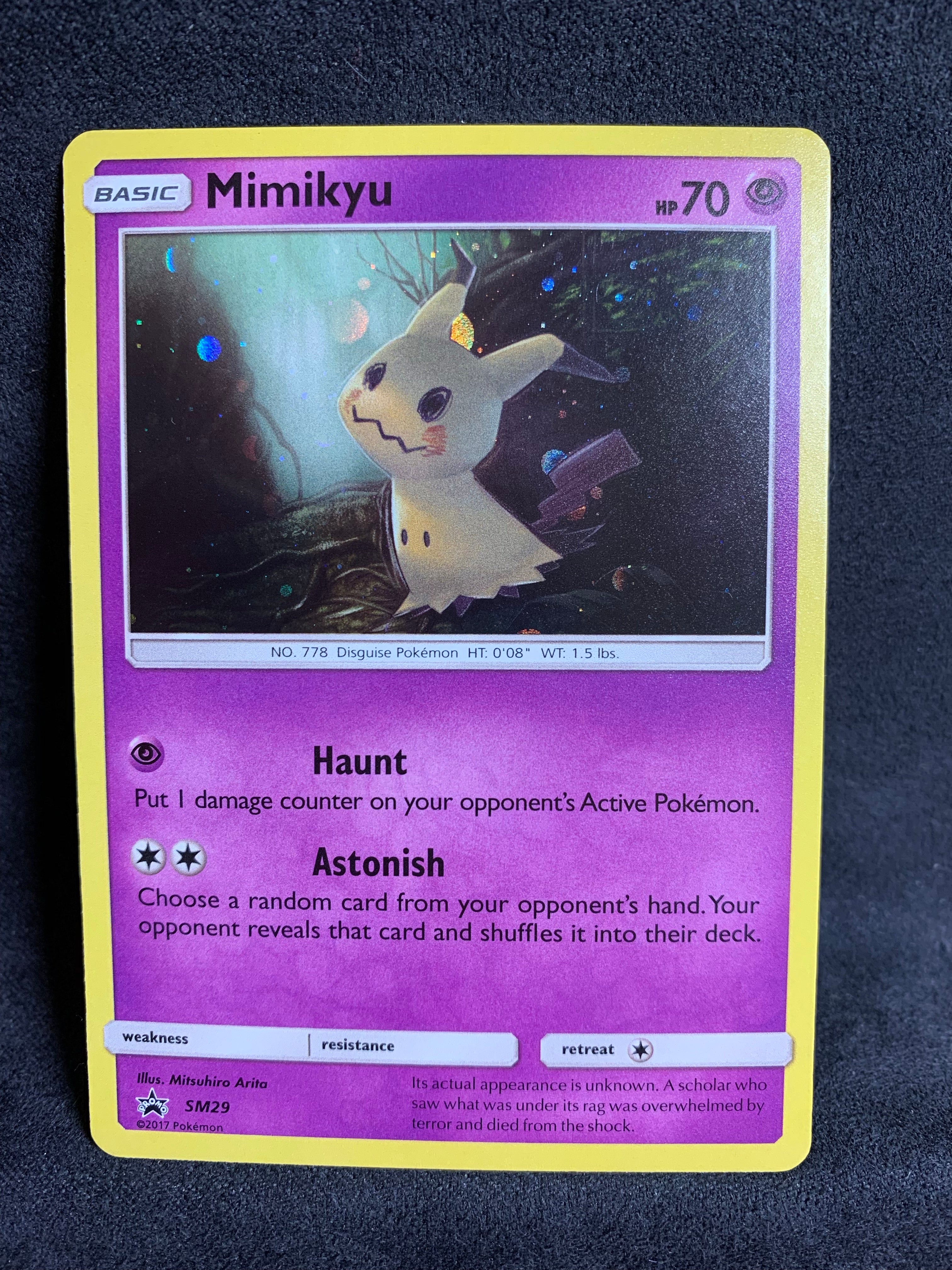 Mimikyu HOLO RARE SM163 Promo SHINY Pokemon Card TCG NM 2019