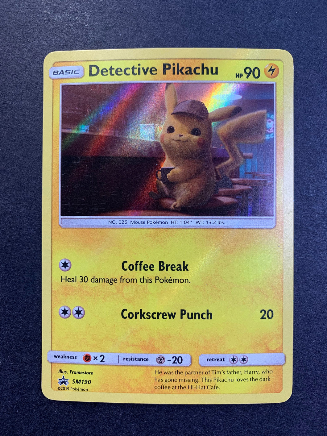 Detective Pikachu - SM190 Holo Rare Promo - Detective Pikachu Movie JAB Games13 Detective Pikachu - SM190 Holo Rare Promo - Detective Pikachu Movie JAB Games13