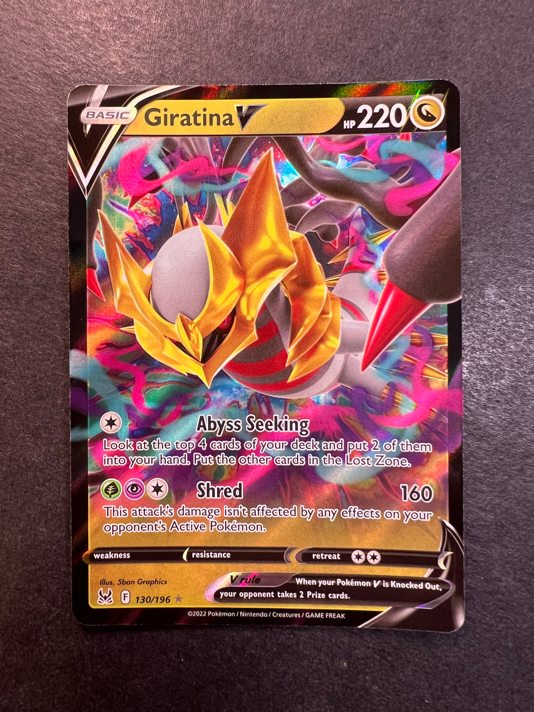Pokemon Lost Origin Giratina V #130 Pokemon Lost Origin Giratina V #130